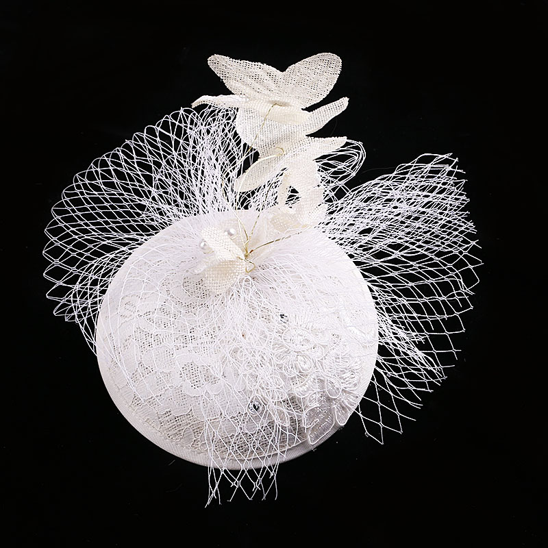 New top hat headdress bride's wedding veil British veil versatile banquet mesh hat