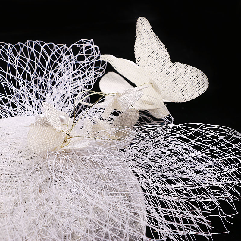 New top hat headdress bride's wedding veil British veil versatile banquet mesh hat