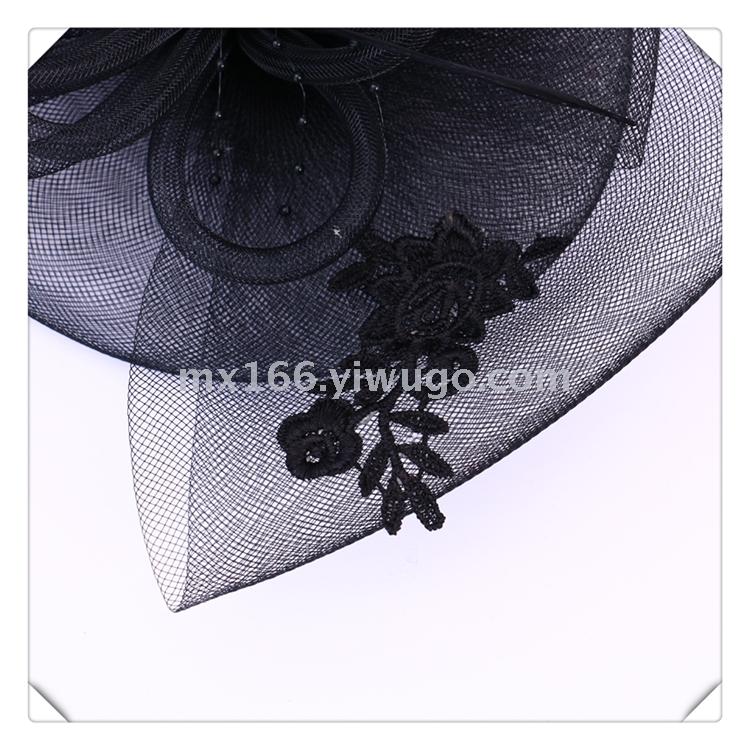 Handmade Flowers Pattern European Mesh Vintage Noble Lady Socialite Wedding Hat Travel Photography Photo Studio Accessories
