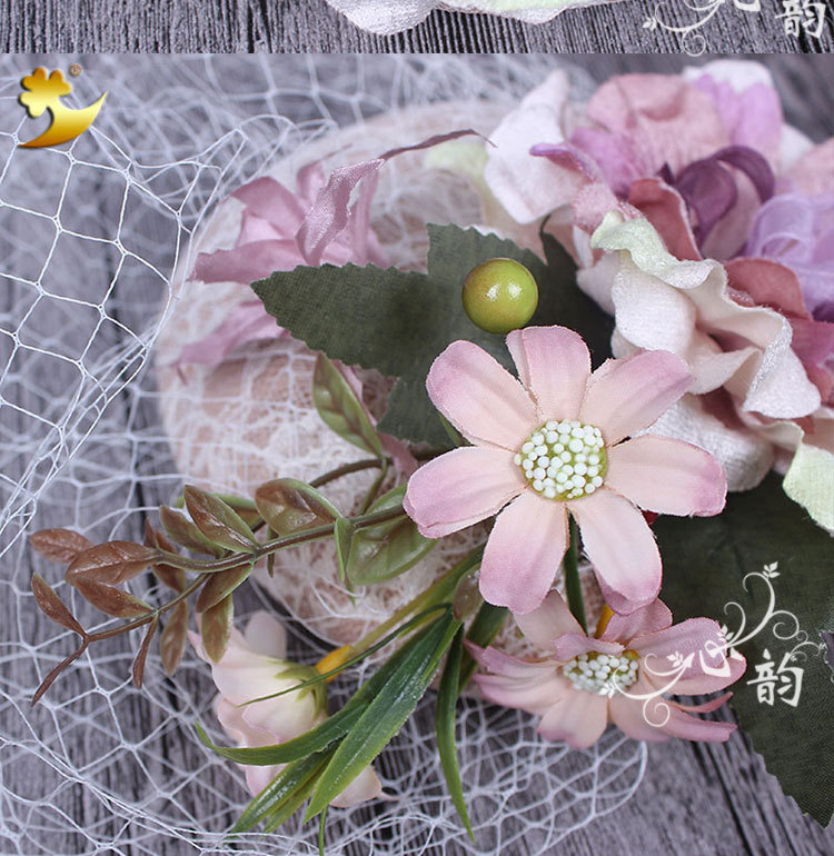 Korean bride wedding hat headdress wedding photography small cap act the role ofing sweet hat ornaments hair ornaments