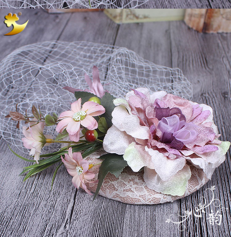 Korean bride wedding hat headdress wedding photography small cap act the role ofing sweet hat ornaments hair ornaments