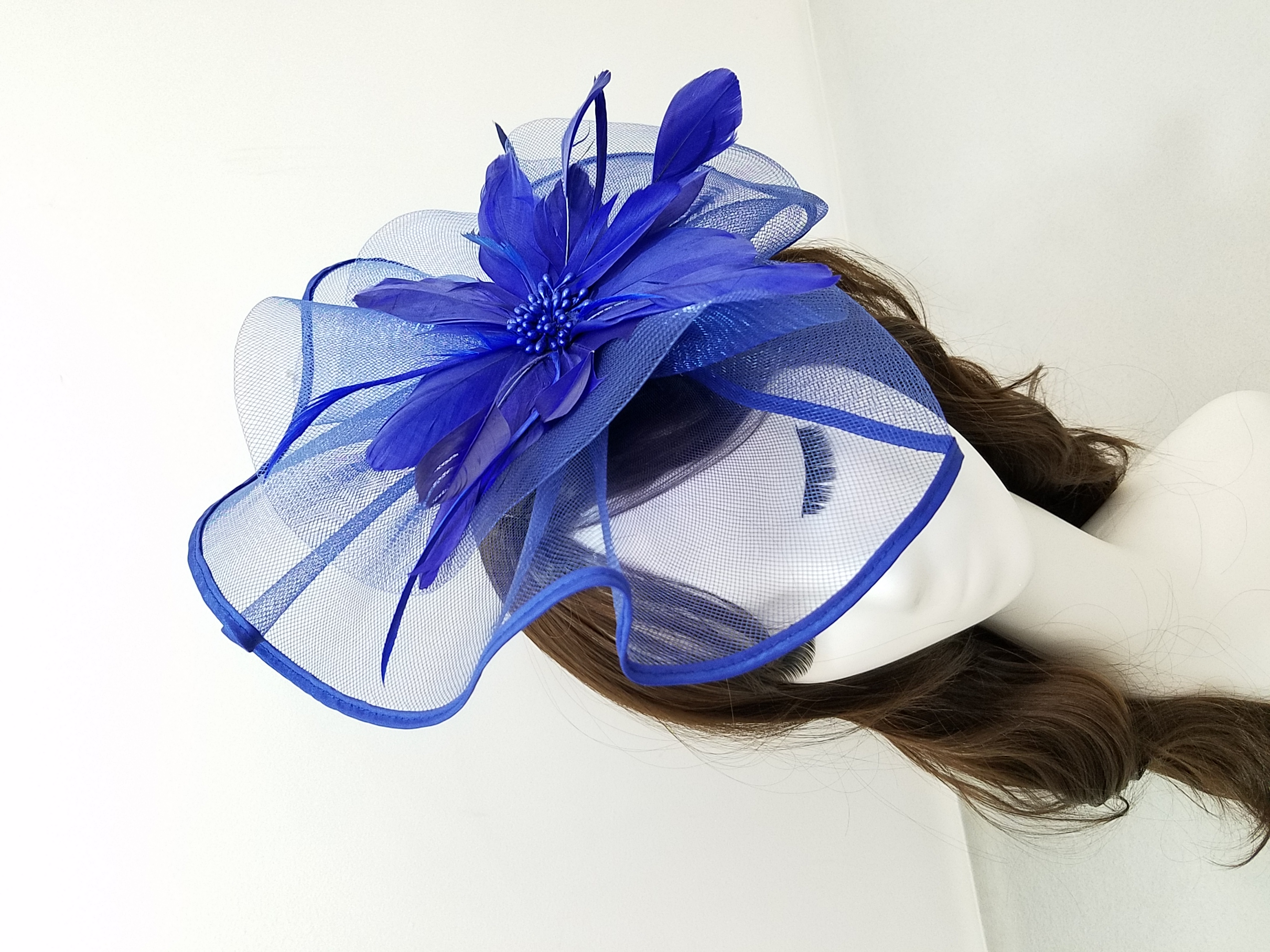 Fasinator Horceracing hat Fashion hat Feather hat Net veil hat Hity Iqueenstar ins hat derbyhats wedding party hat