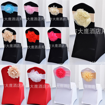 Manufacturers direct customized hotel outdoor wedding banquet back hat cross stretch chair cover jacquard back decoration