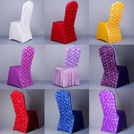 Manufacturers direct customized hotel outdoor wedding banquet back hat cross stretch chair cover jacquard back decoration
