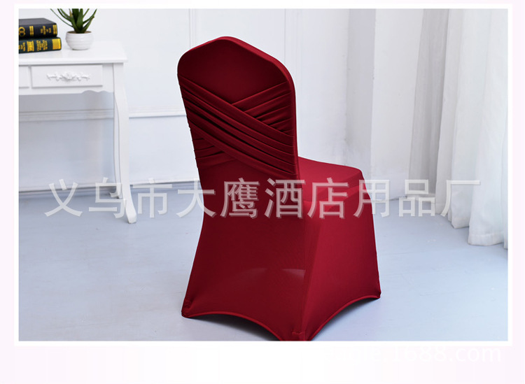 Manufacturers direct customized hotel outdoor wedding banquet back hat cross stretch chair cover jacquard back decoration