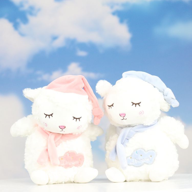Internet Celebrity Ins Christmas Hat Little Sheep Doll Cute Shy Little White Sheep Ragdoll Doll Claw Machine Wedding Doll