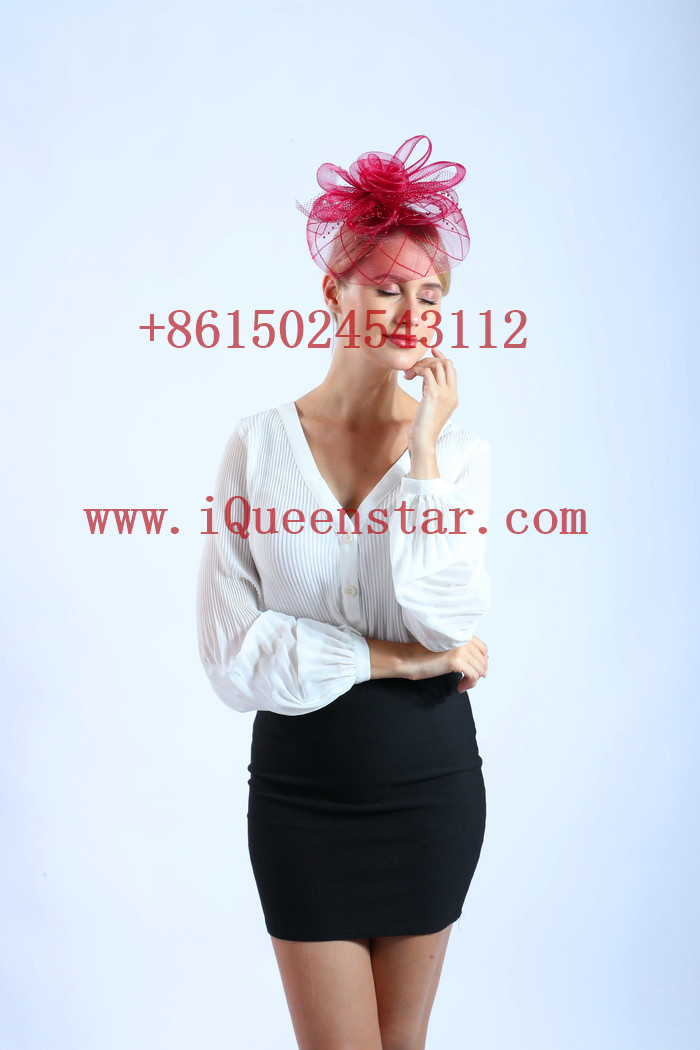 new Fasinator Horceracing hat Fashion hat Feather hat Net veil hat Hity Iqueenstar ins hat derbyhats wedding party hat