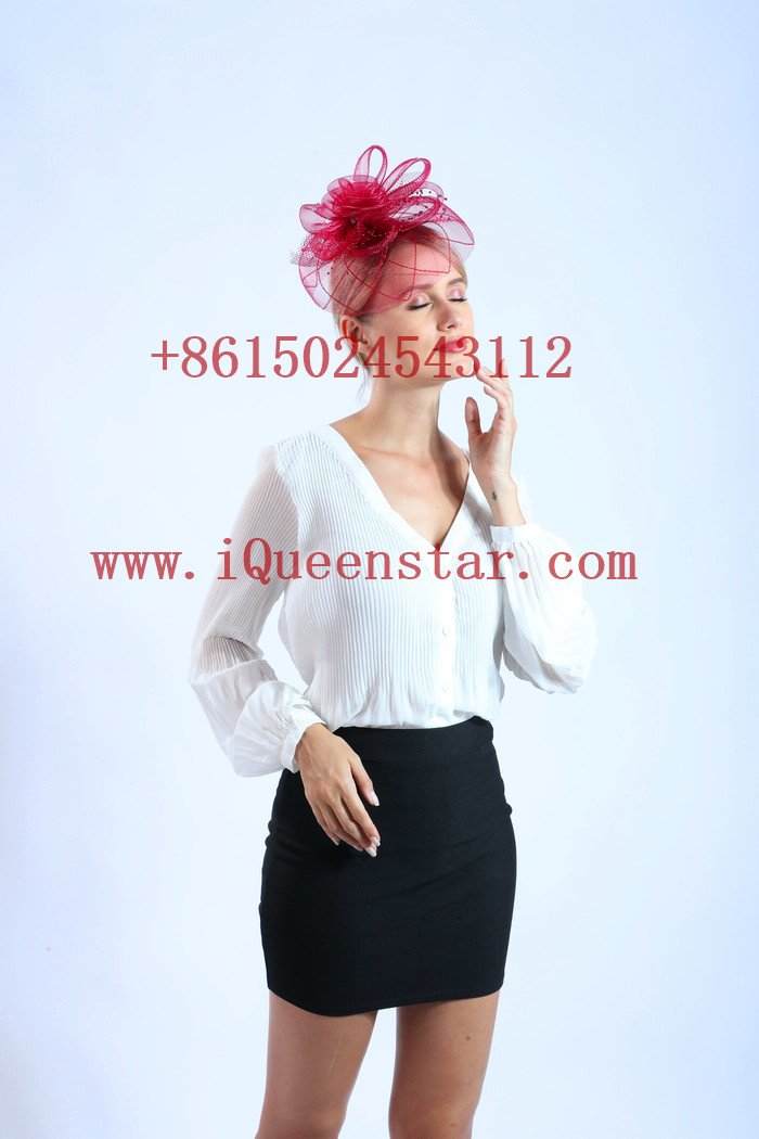 new Fasinator Horceracing hat Fashion hat Feather hat Net veil hat Hity Iqueenstar ins hat derbyhats wedding party hat