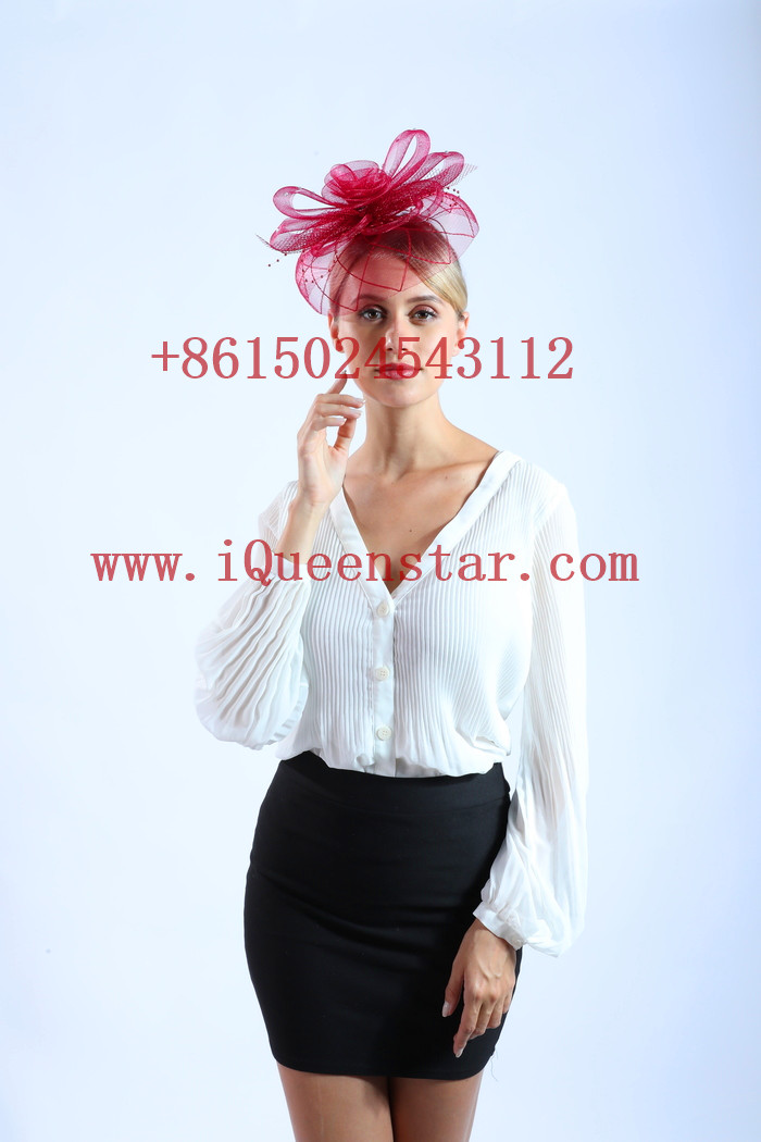 new Fasinator Horceracing hat Fashion hat Feather hat Net veil hat Hity Iqueenstar ins hat derbyhats wedding party hat