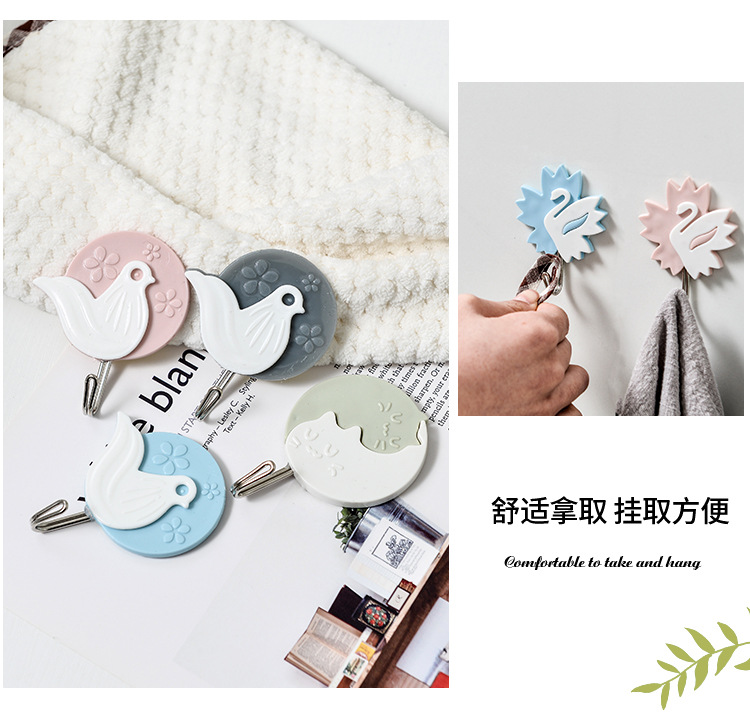 Three Sets of Creative Nordic Style Hooks Cartoon Pattern Swan Pigeon Dolphin Sticky Hook Metal Adhesive Hanging 134 Three Sets of Creative Nordic Style Hooks Cartoon Pattern Swan Pigeon Dolphin Sticky Hook Metal Adhesive Hanging 134