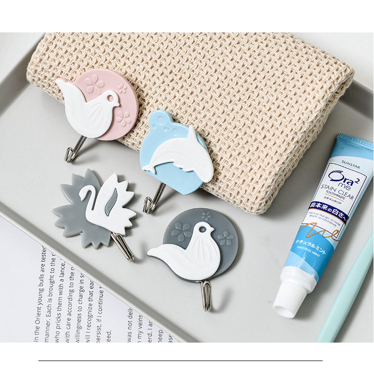 Three Sets of Creative Nordic Style Hooks Cartoon Pattern Swan Pigeon Dolphin Sticky Hook Metal Adhesive Hanging 134 Three Sets of Creative Nordic Style Hooks Cartoon Pattern Swan Pigeon Dolphin Sticky Hook Metal Adhesive Hanging 134