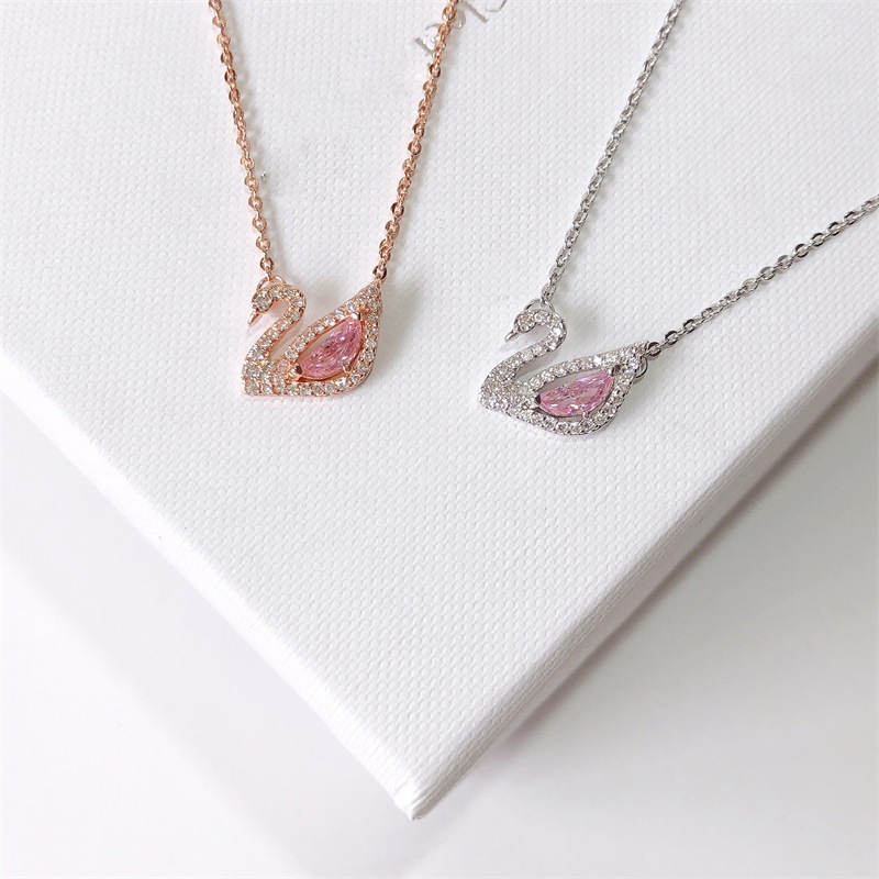 S925 Sterling Silver Rose Gold Little Swan Necklace Female Korean Style Affordable Luxury Style Clavicle Chain Elegant Personality European and American Jewelry S925 Sterling Silver Rose Gold Little Swan Necklace Female Korean Style Affordable Luxury Style Clavicle Chain Elegant Personality European and American Jewelry