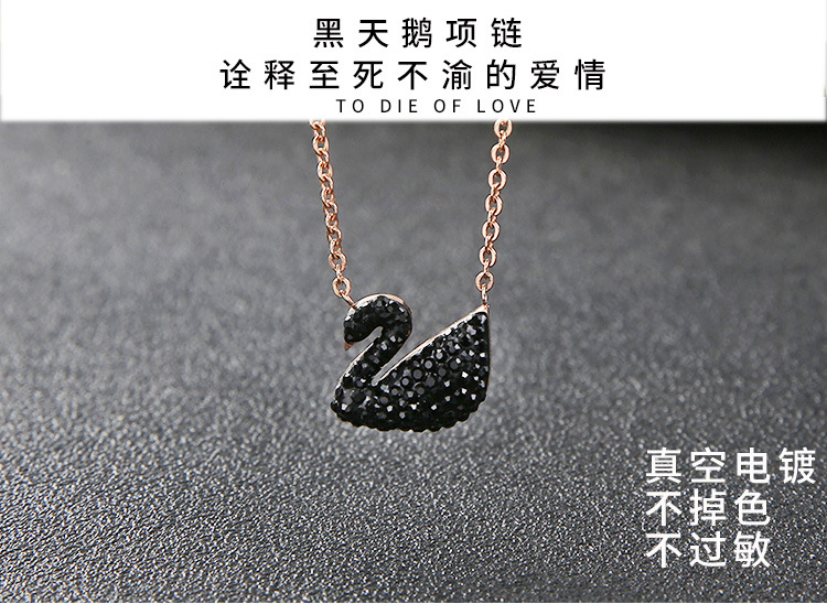 Same Style Internet Celebrity FourLeaf Clover Pendant Titanium Steel Necklace Female Swan Clavicle Chain Letter Necklace Same Style Internet Celebrity FourLeaf Clover Pendant Titanium Steel Necklace Female Swan Clavicle Chain Letter Necklace