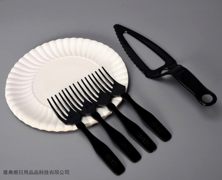 Paper Plate for Cake Black Cutlery Tray Set 5 Plates 5 Forks 1 Knife New Paper Plate for Cake Black Cutlery Tray Set 5 Plates 5 Forks 1 Knife New