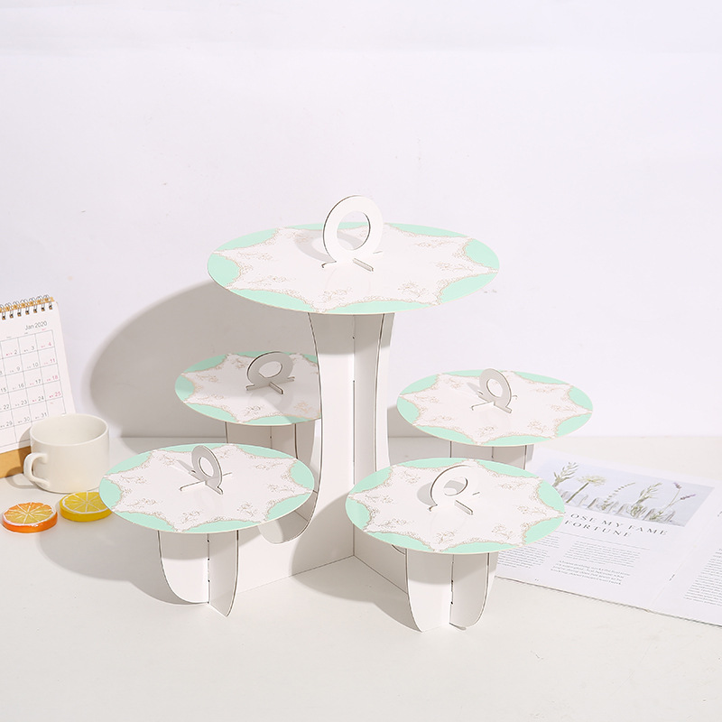 Factory Wholesale European Style Five Plate Series Paper Cake Rack European Style Cake Stand Various Patterns and Styles Customization Factory Wholesale European Style Five Plate Series Paper Cake Rack European Style Cake Stand Various Patterns and Styles Customization