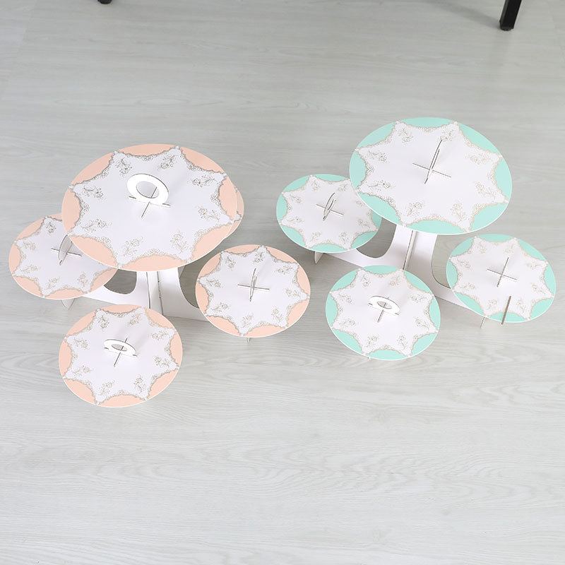 Factory Wholesale European Style Five Plate Series Paper Cake Rack European Style Cake Stand Various Patterns and Styles Customization Factory Wholesale European Style Five Plate Series Paper Cake Rack European Style Cake Stand Various Patterns and Styles Customization