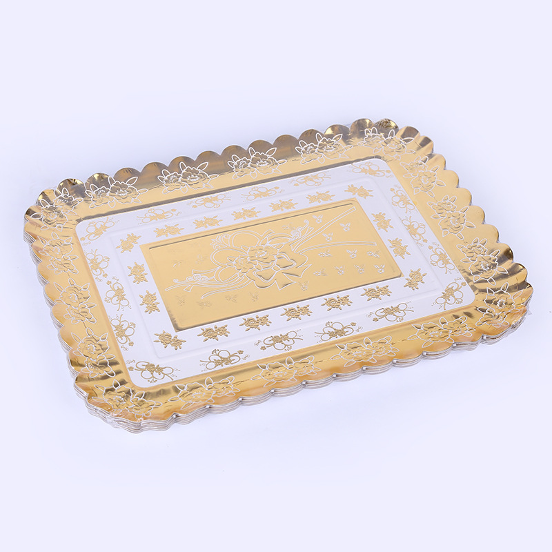 Disposable thickened gold paper plate paper plate wedding party barbecue with a tray steak lamb chops manufacturers direct Disposable thickened gold paper plate paper plate wedding party barbecue with a tray steak lamb chops manufacturers direct