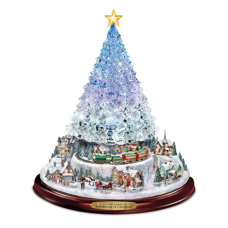 Crystal Tree Christmas Stickers Decoration Stickers Glazing Plate Glass Decorative Waterproof PVC Sticker Paper 20x30cm