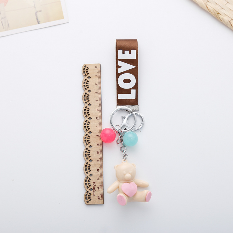 New Bags Pendant Keychain Key Ring Circle Key Chain Creative Gift Korean Candy Sitting Bear Strap New Bags Pendant Keychain Key Ring Circle Key Chain Creative Gift Korean Candy Sitting Bear Strap