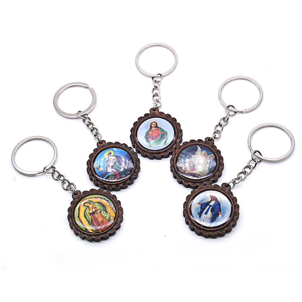 (Random Images) Wooden Icon Stickers Religious Keychain Pendants Tourist Souvenirs Gifts (Random Images) Wooden Icon Stickers Religious Keychain Pendants Tourist Souvenirs Gifts