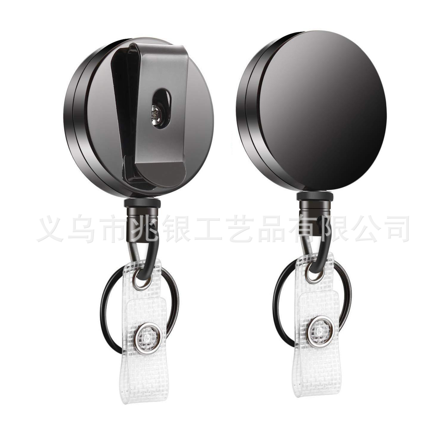 Hot Selling Amazon Alloy 4cm Gun Black Gray Strong Telescopic Can Buckle Pull Peels Keychain
