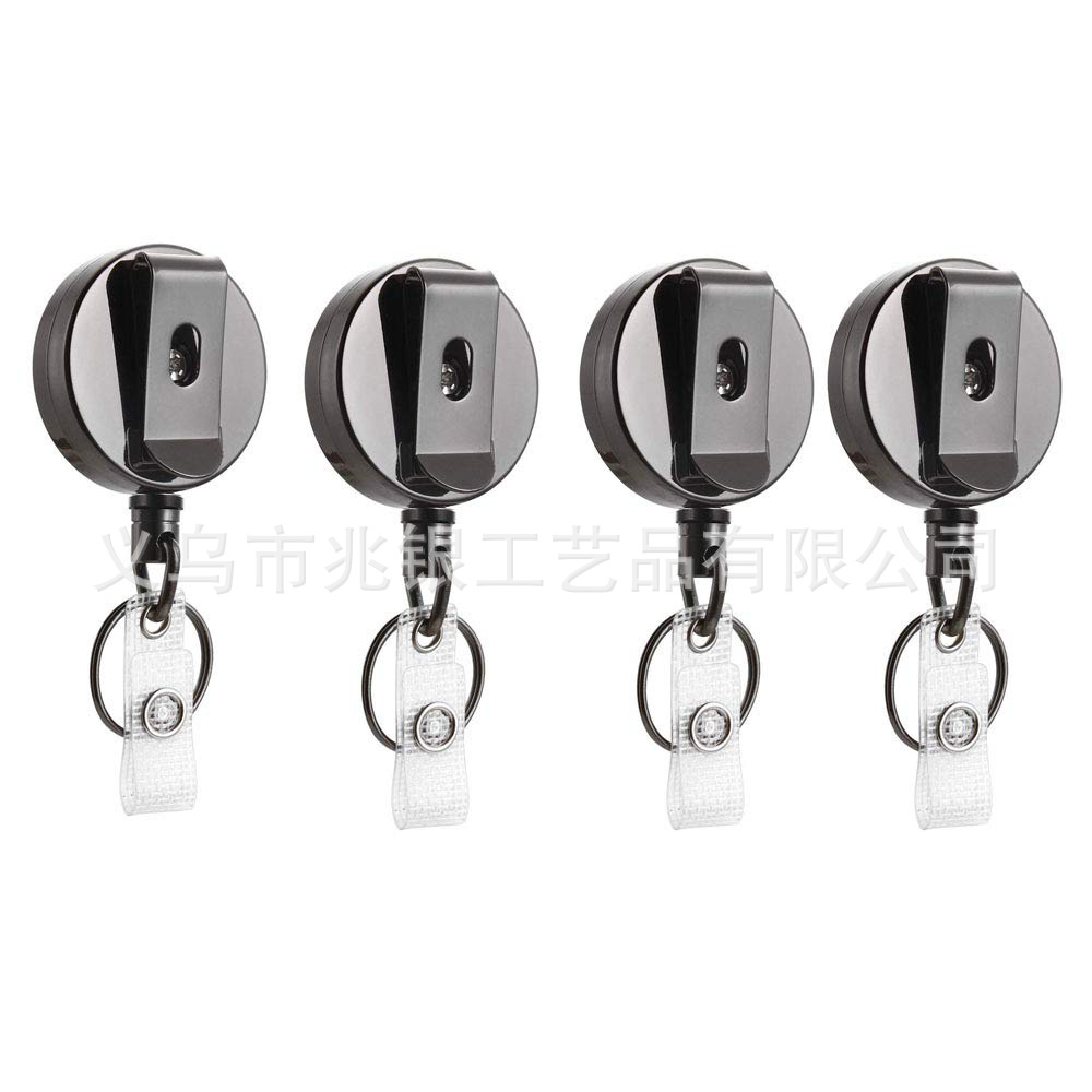 Hot Selling Amazon Alloy 4cm Gun Black Gray Strong Telescopic Can Buckle Pull Peels Keychain