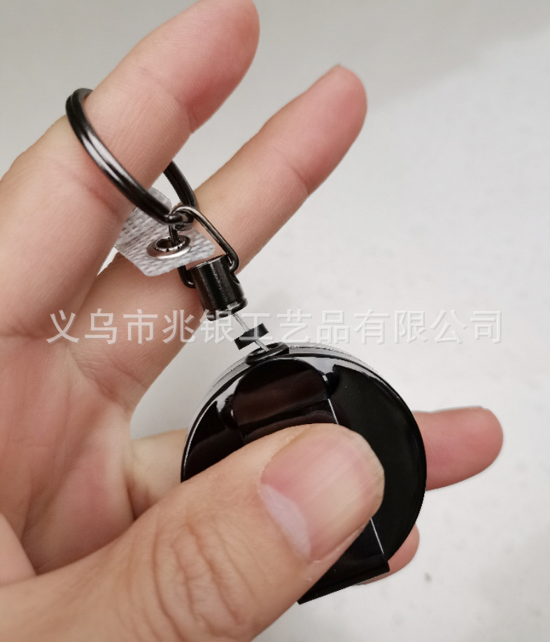 Hot Selling Amazon Alloy 4cm Gun Black Gray Strong Telescopic Can Buckle Pull Peels Keychain