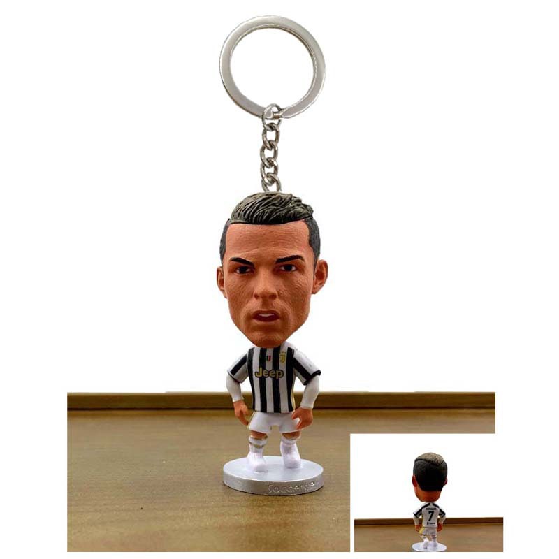Juwen C Luo Star Doll Keychain Real Madrid C Luo Doll Garage Kit Pendant Key Chain Football Fans Supplies