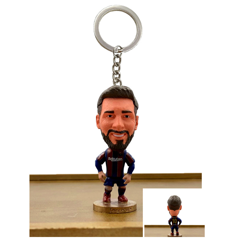 Juwen C Luo Star Doll Keychain Real Madrid C Luo Doll Garage Kit Pendant Key Chain Football Fans Supplies