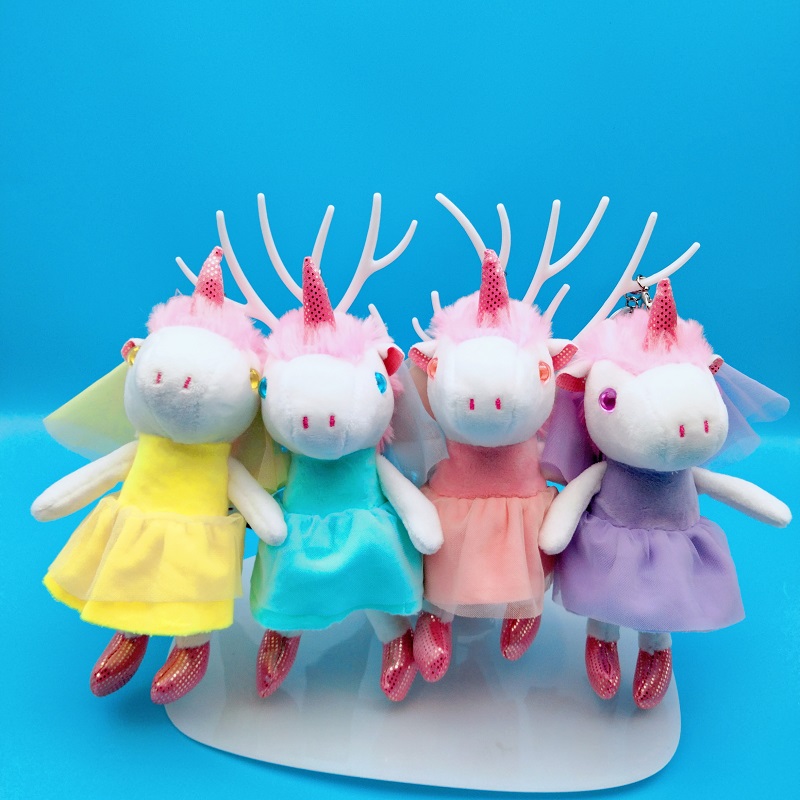 New Internet Celebrity Wedding Dress Unicorn Doll Pendant Cute Plush Toy Mini Pendant Bag Keychain Ornaments
