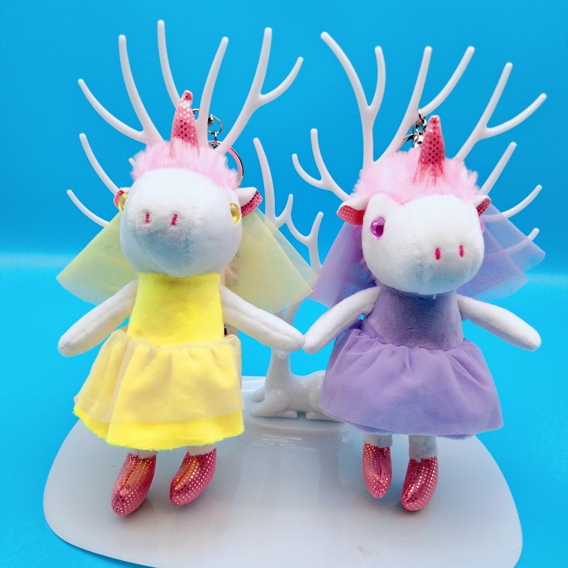 New Internet Celebrity Wedding Dress Unicorn Doll Pendant Cute Plush Toy Mini Pendant Bag Keychain Ornaments
