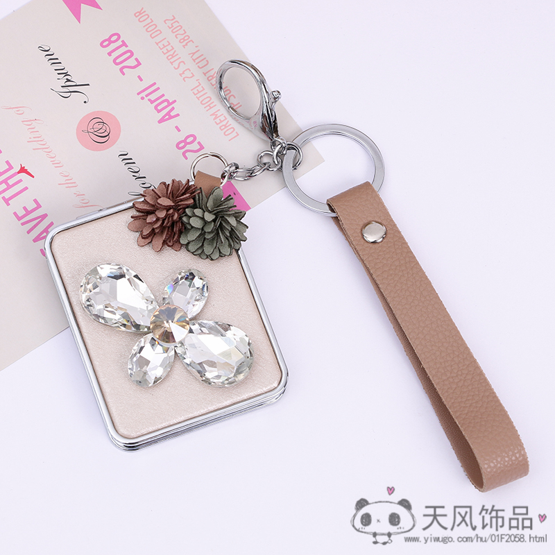 Pendant cute Creative small square mirror keychain Cartoon Car Ladies&#039; wedding handbag Pendant ant ant ant ant ant ant Ant Pendant