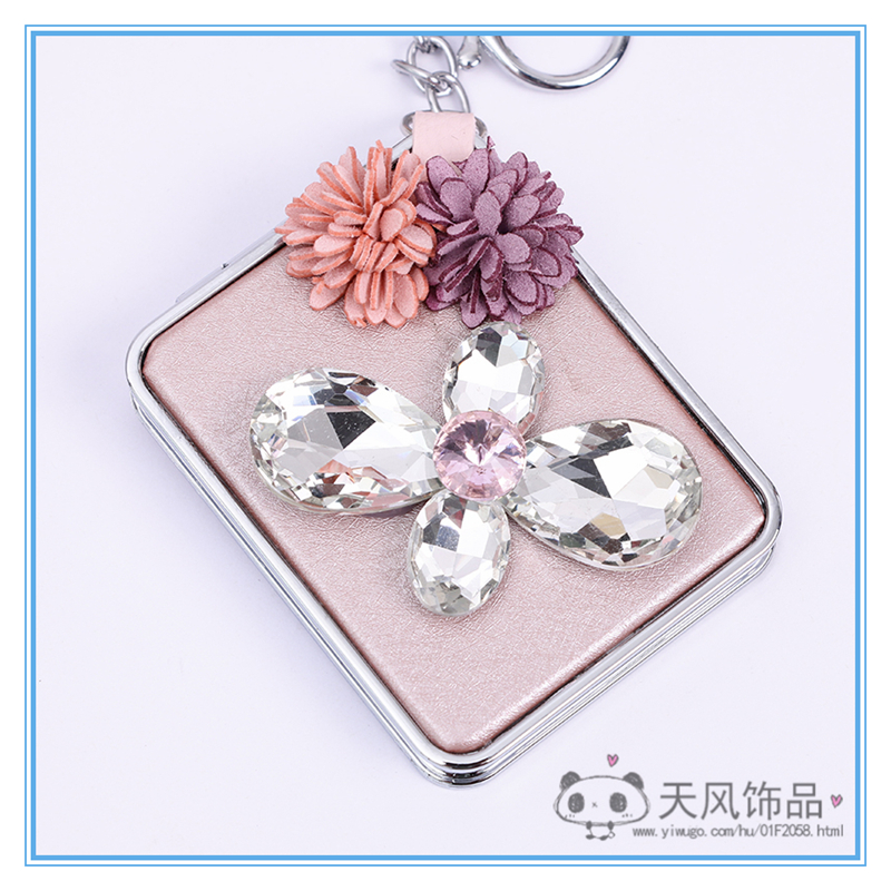 Pendant cute Creative small square mirror keychain Cartoon Car Ladies' wedding handbag Pendant ant ant ant ant ant ant Ant Pendant