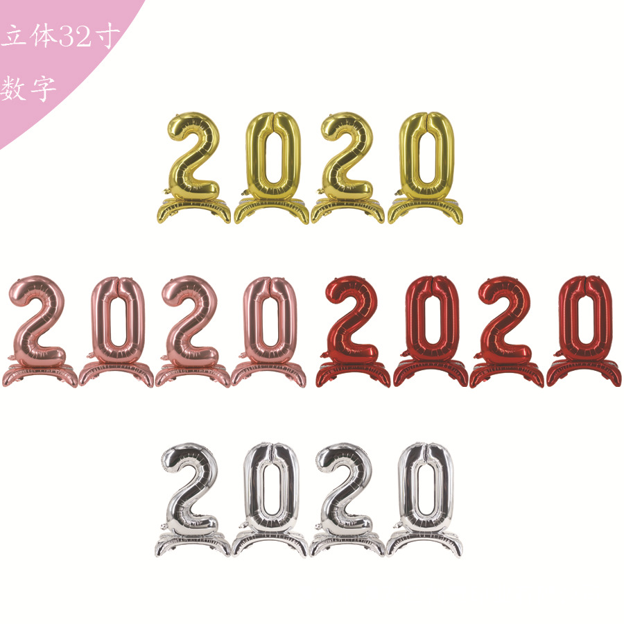 New 32-Inch 2021 2022 Combination Three-Dimensional Standing Digital Aluminum Foil Balloon Set for Party