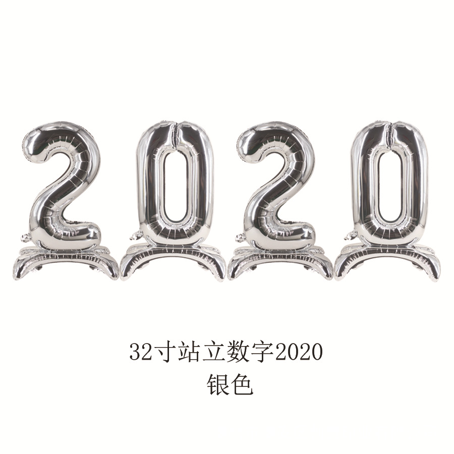 New 32-Inch 2021 2022 Combination Three-Dimensional Standing Digital Aluminum Foil Balloon Set for Party