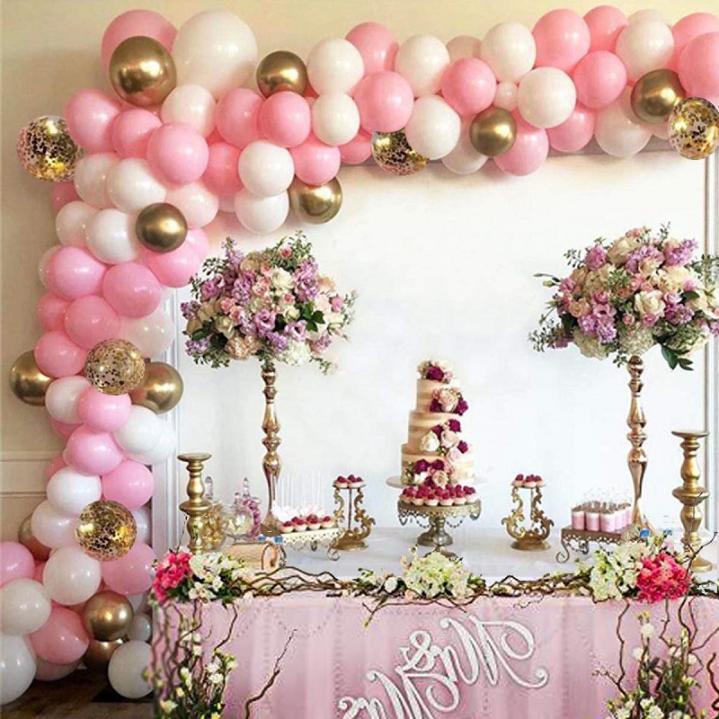 Macaron Balloon Chain Set Pink Ins Style Rubber Balloons Combination Set Birthday Wedding Room Party Decoration