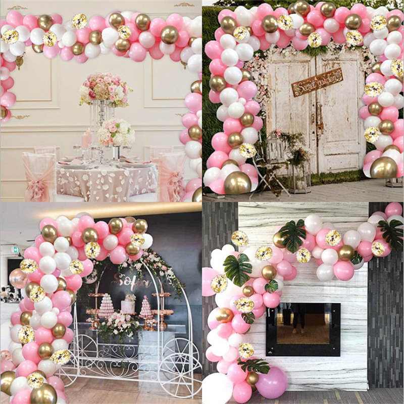 Macaron Balloon Chain Set Pink Ins Style Rubber Balloons Combination Set Birthday Wedding Room Party Decoration