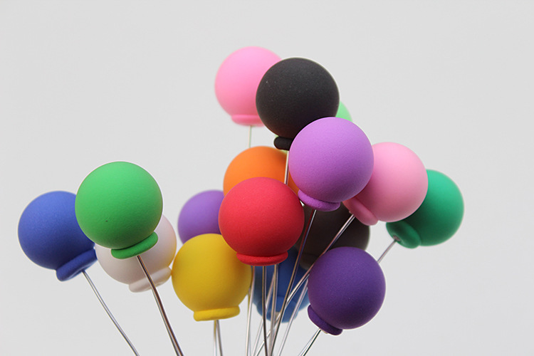 Baking Cake Topper Colorful Balloon Pattern Plug-in Light Sticky Brickearth Confession Balloon Birthday Party Dessert Dress up Inserts