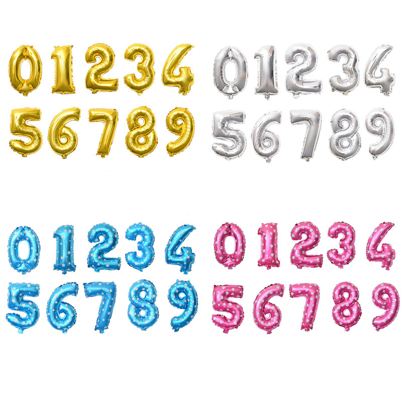 40-Inch Large Digital Aluminum Balloon Bright Gold and Silver Birthday Wedding Party Decoration Supplies Aluminum Foil Balloon Wholesale