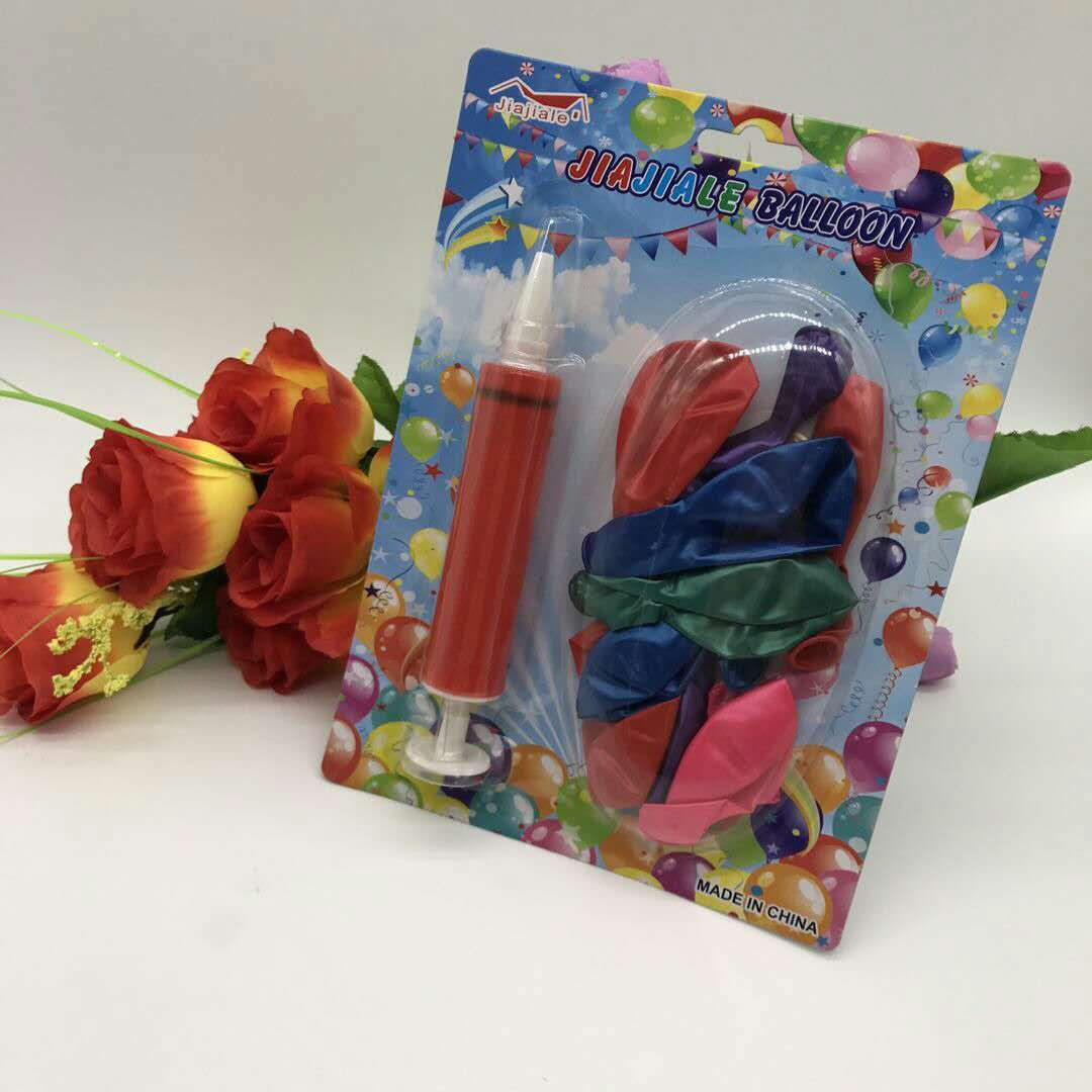 2 Yuan Store Stall Specializes in Small Package Balloon with Inflator Children&#039;s Toy Multi-Color Balloon