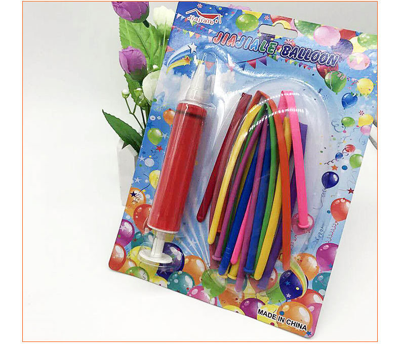 2 Yuan Store Stall Specializes in Small Package Balloon with Inflator Children's Toy Multi-Color Balloon