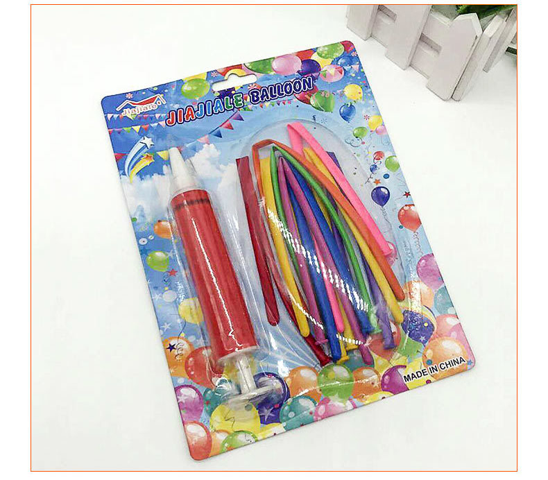 2 Yuan Store Stall Specializes in Small Package Balloon with Inflator Children's Toy Multi-Color Balloon