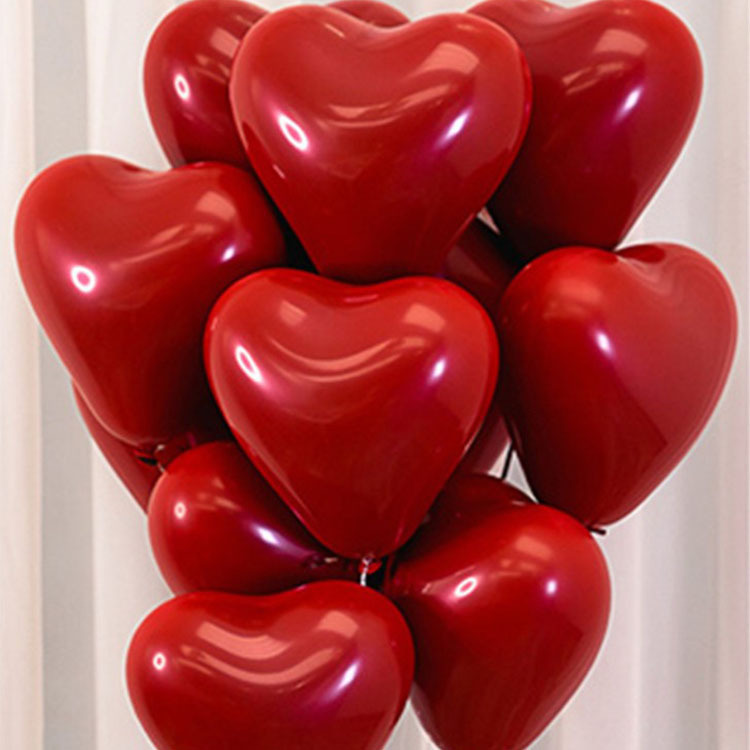 Wholesale Single-Layer Heart-Shaped Pomegranate Red Balloon Ruby Red Internet Celebrity Birthday Party Decoration Wedding Room Decoration Wedding