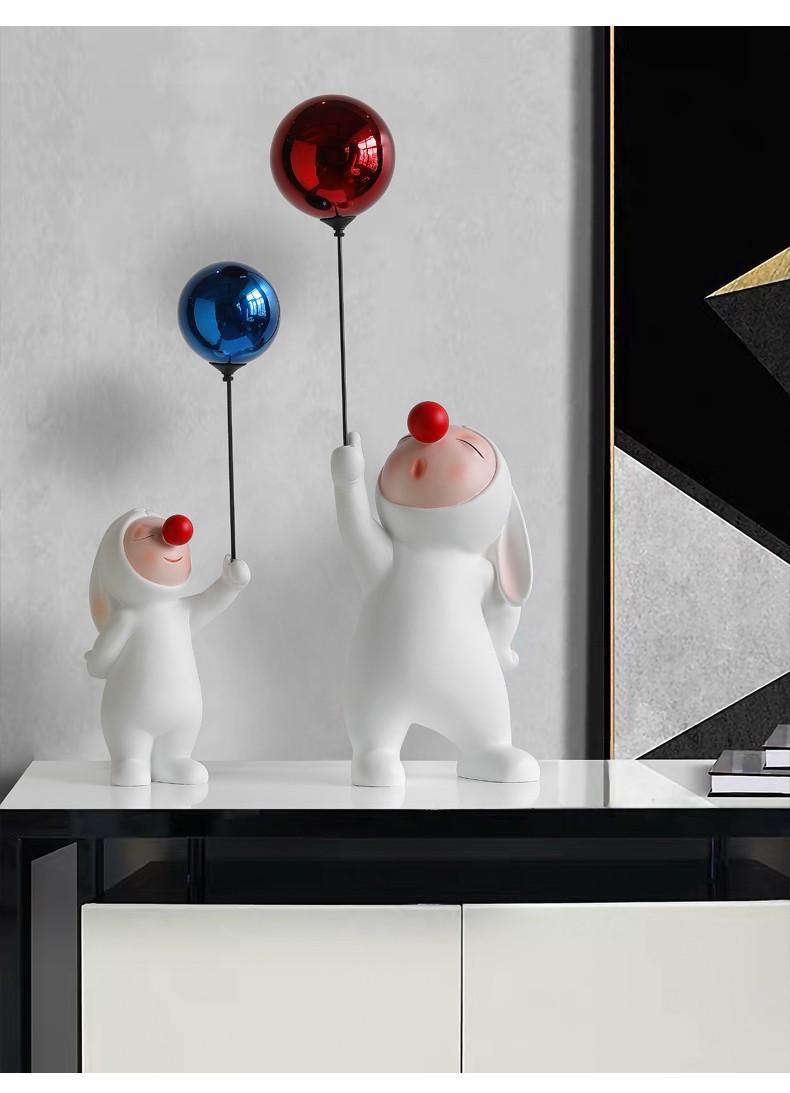 Nordic Creative Balloon Elf Rabbit Decoration Animal Living Room Desktop TV Cabinet Entrance Decoration Home Decorations