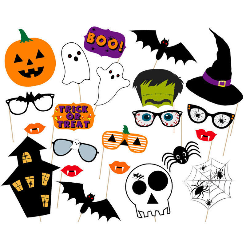 Halloween party decoration scene decoration kit Halloween flag-pulling balloon photo props