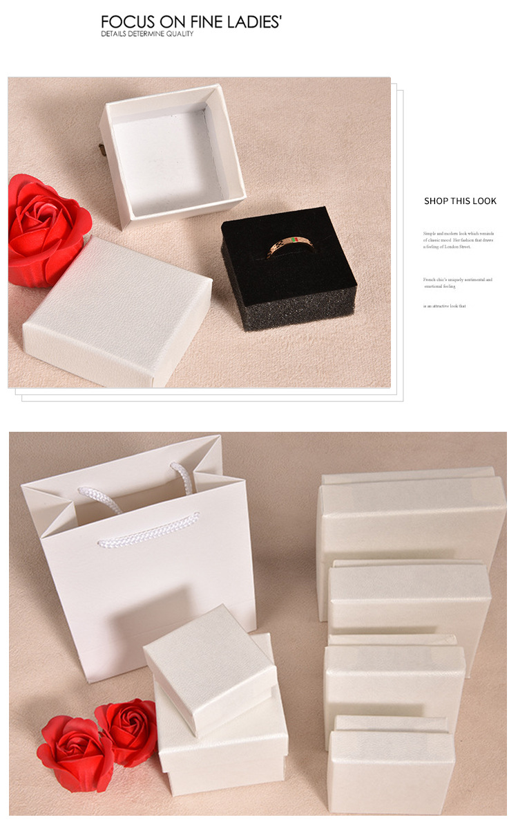 Ring Box White Tiandigai Blype White Crystal Box Jewelry Ring Necklace Bracelet Bracelet Box Packaging Gift Box in Stock