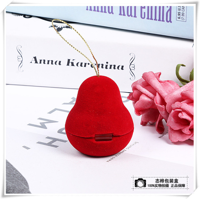 Red ring box high-grade exquisite packaging pear shape received jewelry packaging box Red ring box high-grade exquisite packaging pear shape received jewelry packaging box