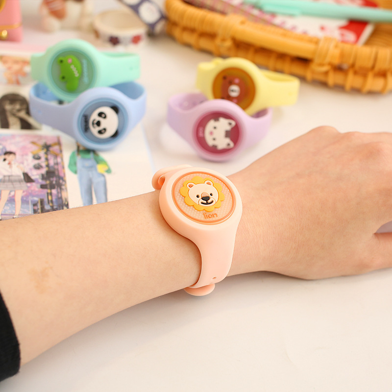 Stall Wholesale Mosquito Repellent Flash Luminous Bracelet TikTok Same Style Adult and Children Cartoon Luminous Watch Mosquito Repellent Buckle