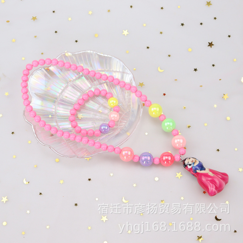 Korean Children's Luminous Necklace, Bracelet Set Princess Elsa Girls Jewelry Girl's All-Match Children's Accessories Korean Children's Luminous Necklace, Bracelet Set Princess Elsa Girls Jewelry Girl's All-Match Children's Accessories