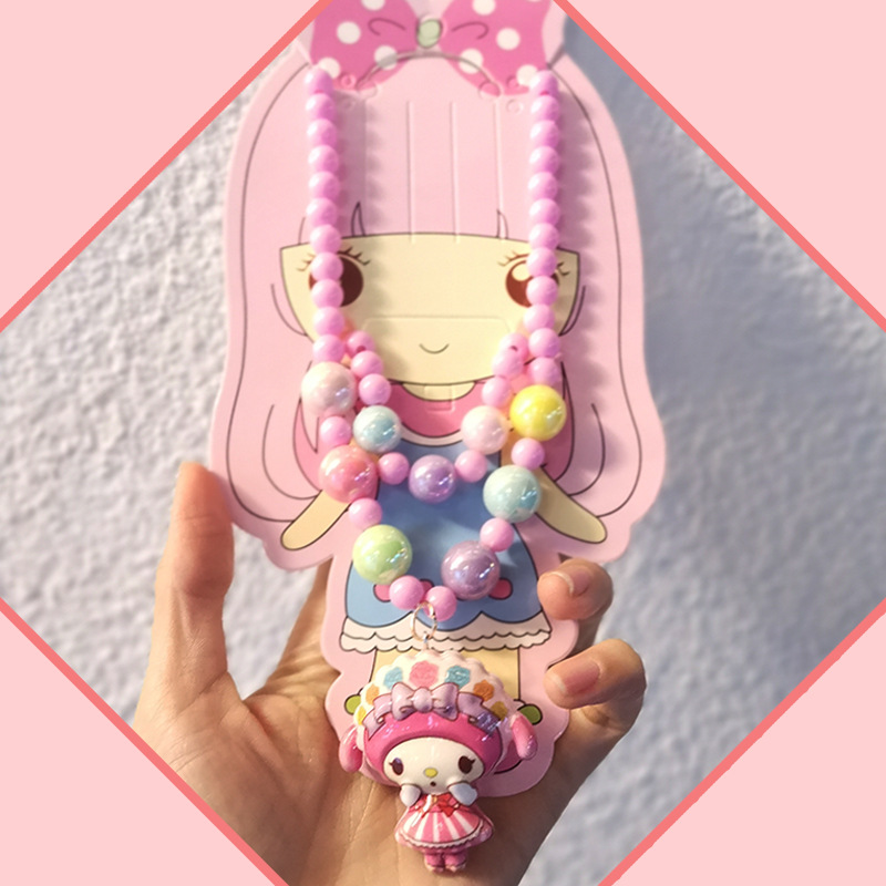 Korean Style Little Girl Luminous Necklace, Bracelet Set Princess Girls Jewelry Children String Beads Cartoon Clothing Accessories